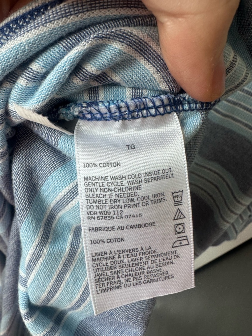 Nautica Light Blue and Blue Horizontal Stripe Polo XL - Picture 4 of 5